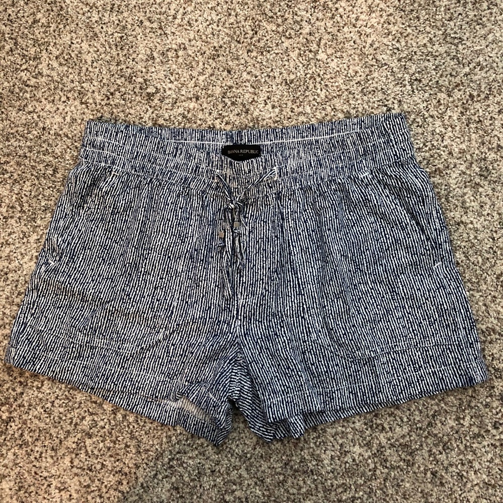 Blue and white shorts